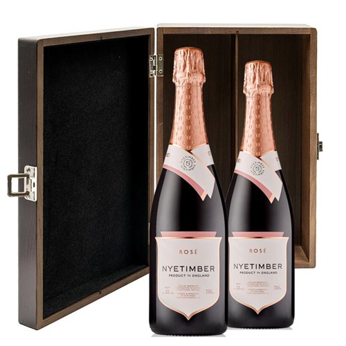 Nyetimber Rose English Sparkling Wine 75cl Double Elm Wood Gift Boxed (2x75cl)